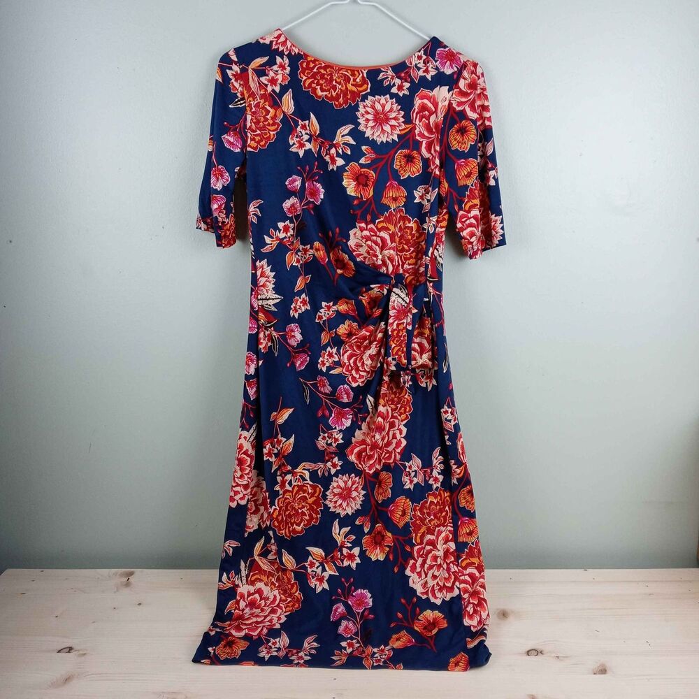 Sz 6 Shelby & Palmer Women’s Orange Blue Red Floral All Over Print Dress